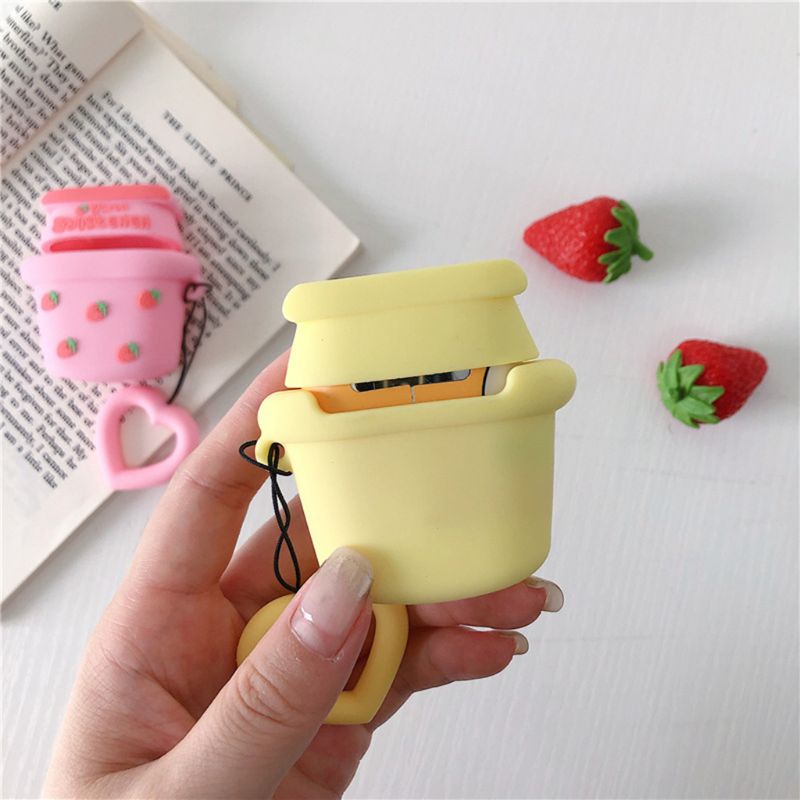 Vỏ Silicone Mềm Có Dây Đeo Bảo Vệ Hộp Sạc Tai Nghe Bluetooth Air Pods