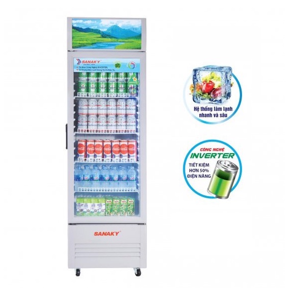 Tủ mát SANAKY VH-358KL 290 lít - 1 CÁNH, DÀN LẠNH NHÔM, MIỄN PHÍ GIAO HÀNG HCM.