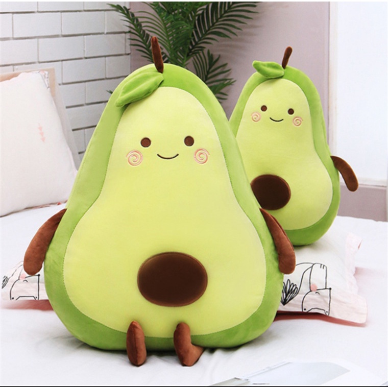 Gấu bông trái bơ tròn đáng yêu, gối ôm quả bơ cho bé ôm ngủ có đủ size