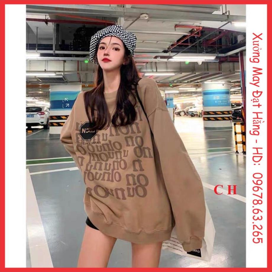 Áo Sweater in chữ LUON chất nỉ cotton hàng loại 1, áo khoác nỉ nữ form thụng freesize dáng unisex chuẩn Hàn <3 | BigBuy360 - bigbuy360.vn