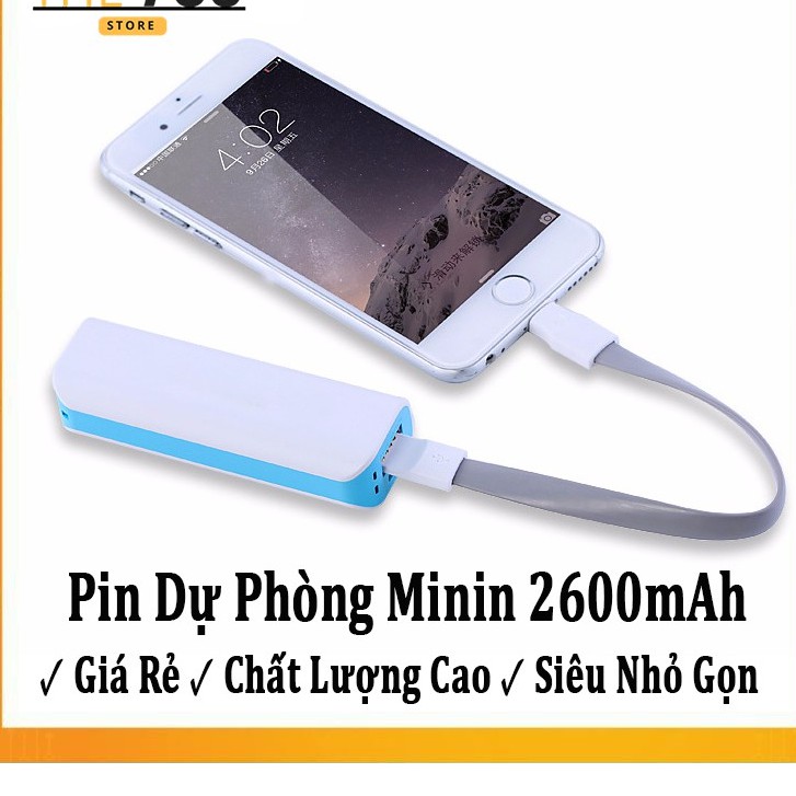 Pin Dự Phòng Mini 2600mAh ✓ Giá Rẻ ✓ Chất Lượng Cao ✓ Siêu Nhỏ Gọn ✓An toàn ✓ Dùng cho mọi loại máy -dc3571