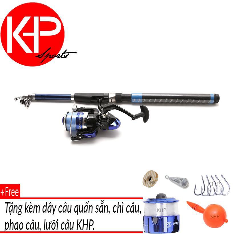 Bộ cần câu KHP Xanh 2m7 + Máy 3000 + Bộ Phao Lưỡi chất lượng