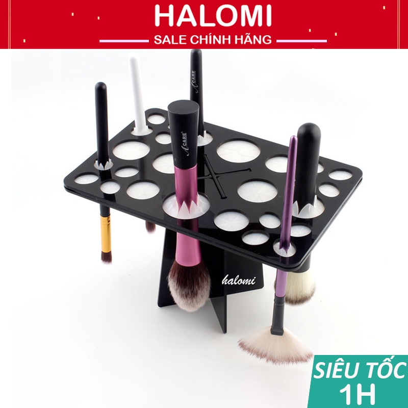 Giá phơi cọ trang điểm Halomi Makeup Brushes hình chữ nhật 26 ô