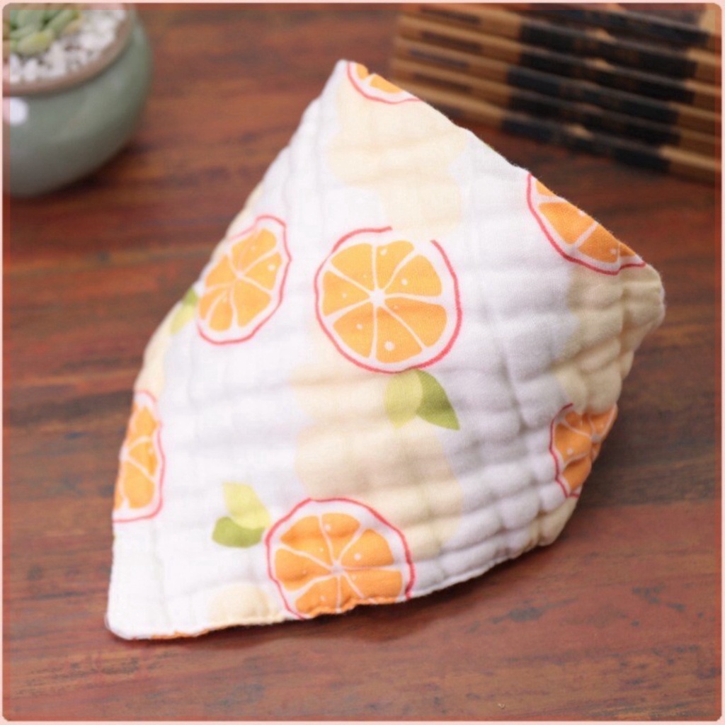 Yếm tam giác cho bé vải xô 6 lớp mềm mại có cúc bấm siêu thấm hút LILIKIDS PK03