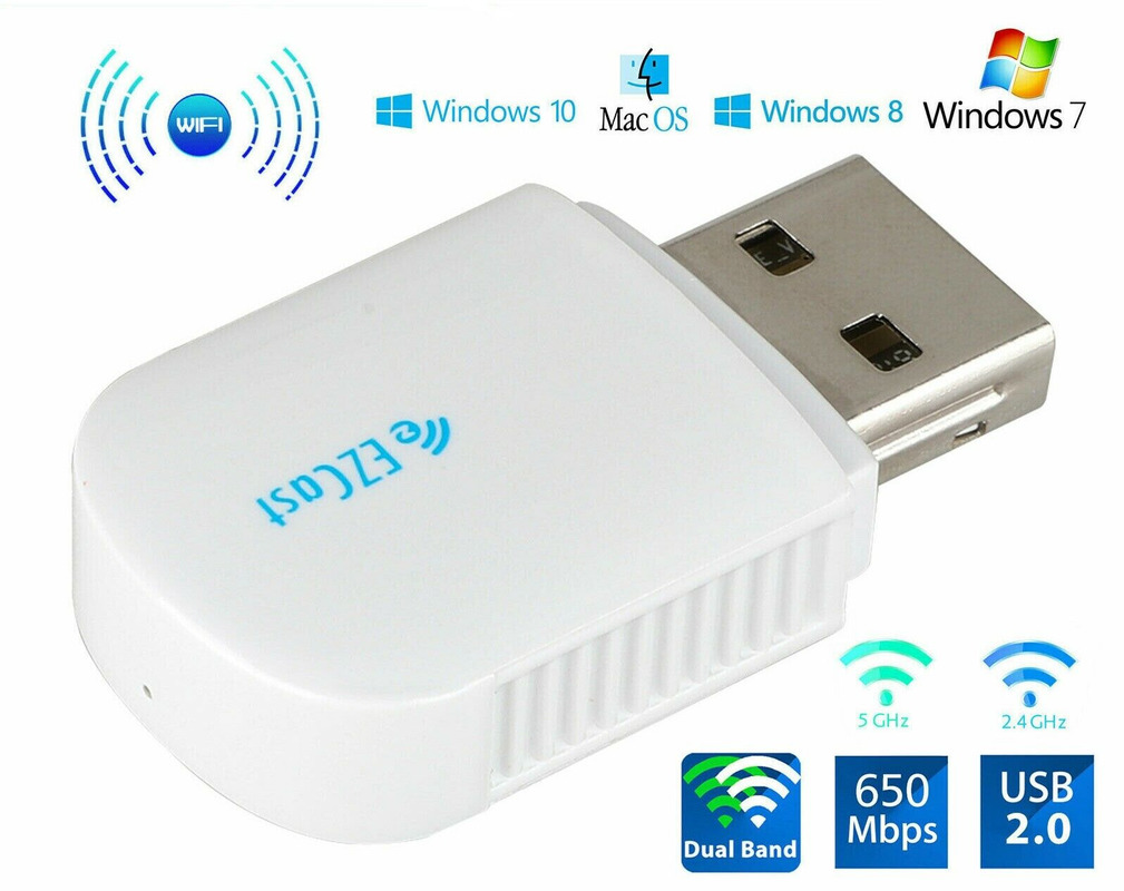 Usb Wifi Mini 650mbps Windows Mac Linux 2.4g / 5g