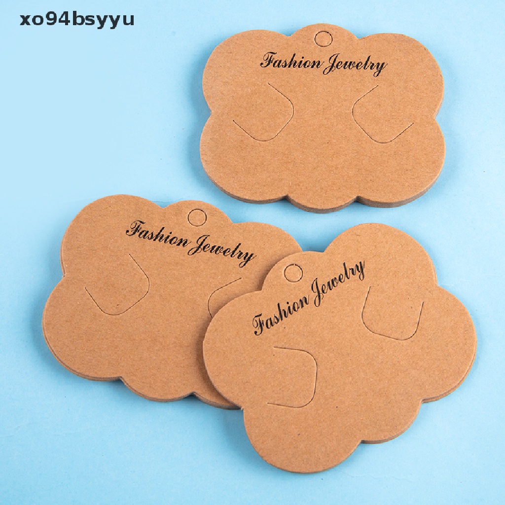 Set 50 Thẻ Giấy Kẹp Tóc Hình Đám Mây Màu Trắng / Nâu Thủ Công DIY Xo94Bsyu