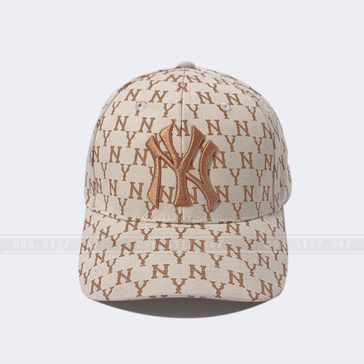 Nón Mũ Lưỡi Trai MLB NY Monogram Nam Nữ Xịn, Họa Tiết NY In Chìm, Logo Thêu Nổi [HOT TREND]
