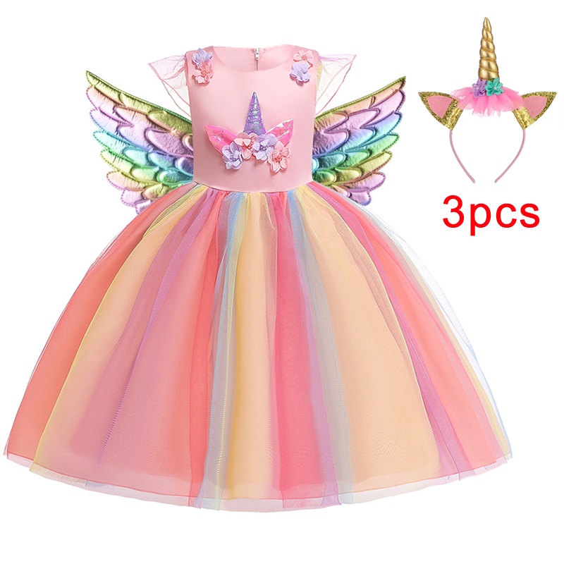 Bộ đầm tutu MQATZ 3 món phong cách kỳ lân xinh xắn dành cho bé gái