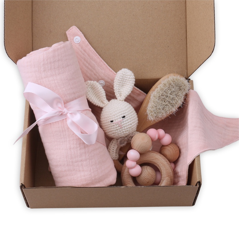 Set 5 Món Đồ Chơi Gồm Cọ Và Nĩa Đan Móc Hình Tam Giác / Thỏ Cho Bé Sơ Sinh Khi Tắm