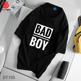 Áo thun nam tay lỡ DT105 Bad Boy chữ Bad đen trắng chữ Boy trắng trước ngực [40kg-110kg] 100% Cotton