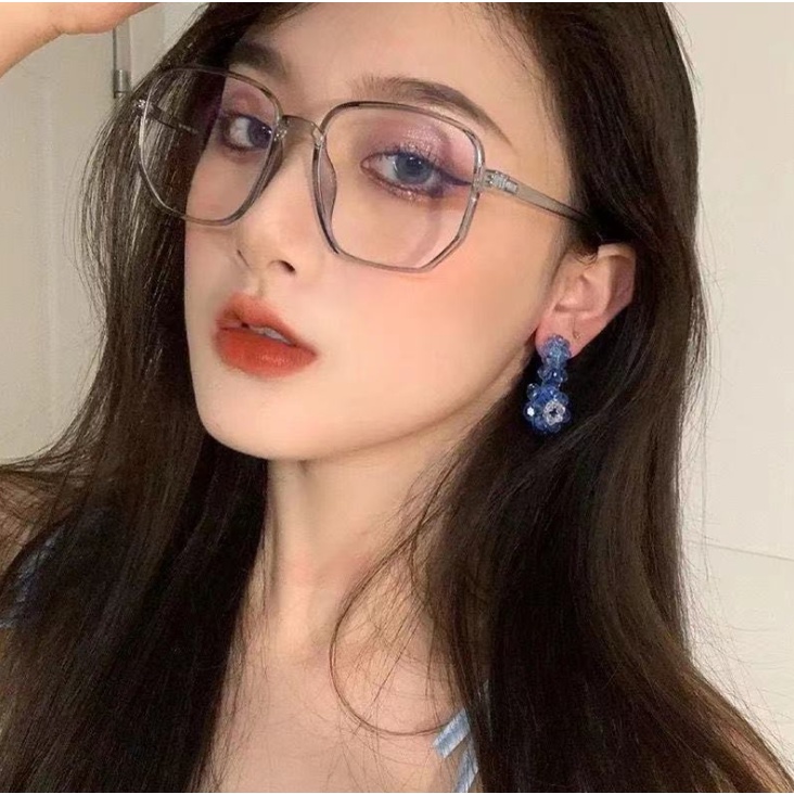 Mắt Kính Gọng Vuông Lớn Tròng Chống Ánh Sáng Xanh Thời Trang Hàn Quốc