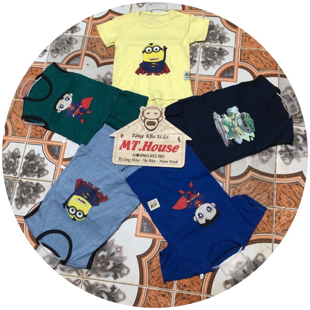 Bộ Quần Áo Trẻ Em👕Mã 16,17,18 💯bộ Bé Trai siêu nhân cộc tay ,sát nách 4kg -30kg