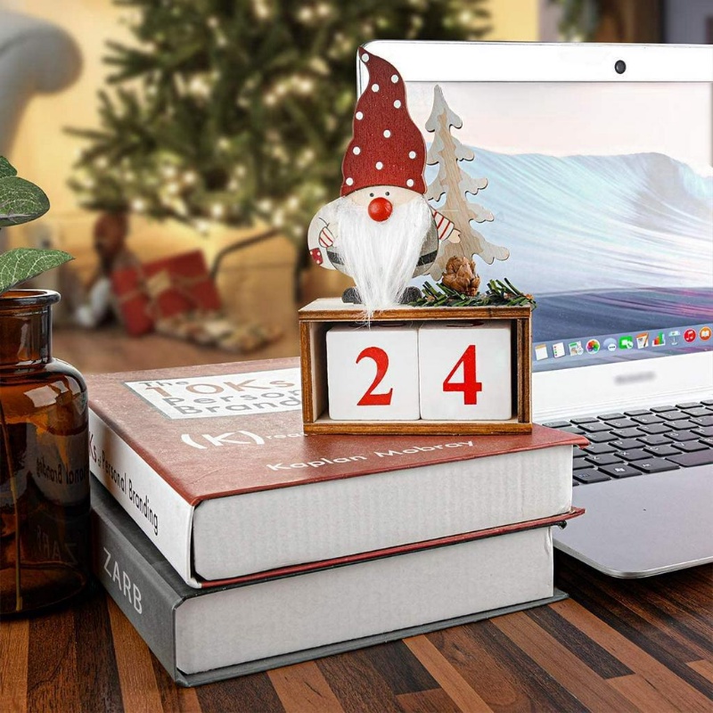 Lịch Để Bàn Đếm Ngược Hình Ông Già Noel Hoạt Hình Sáng Tạo Trang Trí Nhà Cửa / Tiệc Giáng Sinh