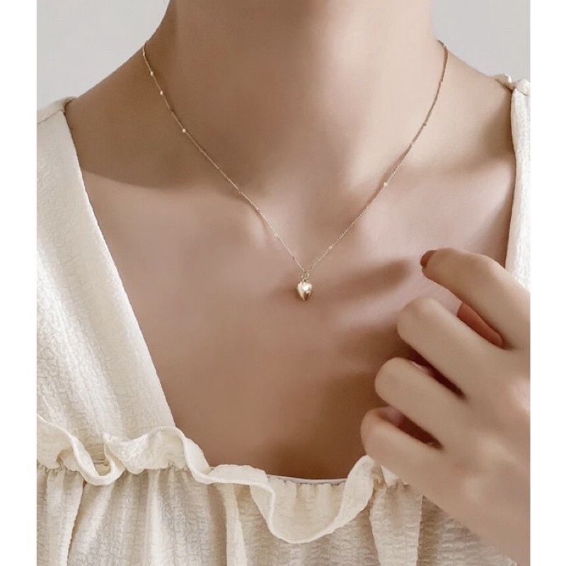 Dây chuyền bạc nữ choker phối xích phong cách hàn quốc BBstore