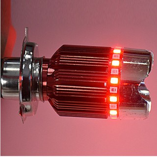 Đèn fa led 3 chân h4 7 màu gắn pha xe máy 206358 1 + tặng 1 đèn led gắn van xe .