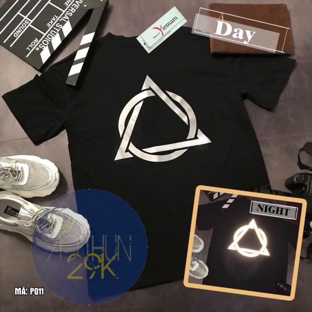 ÁO THUN UNISEX PHẢN QUANG BẠC TAM GIÁC LỒNG NHIỀU MÀU
