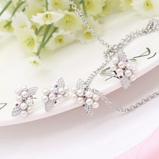 Bộ Trang Sức Hình Cánh Chim Hạt Ngọc Tinh Tế Cho Phái Đẹp BNJ0208