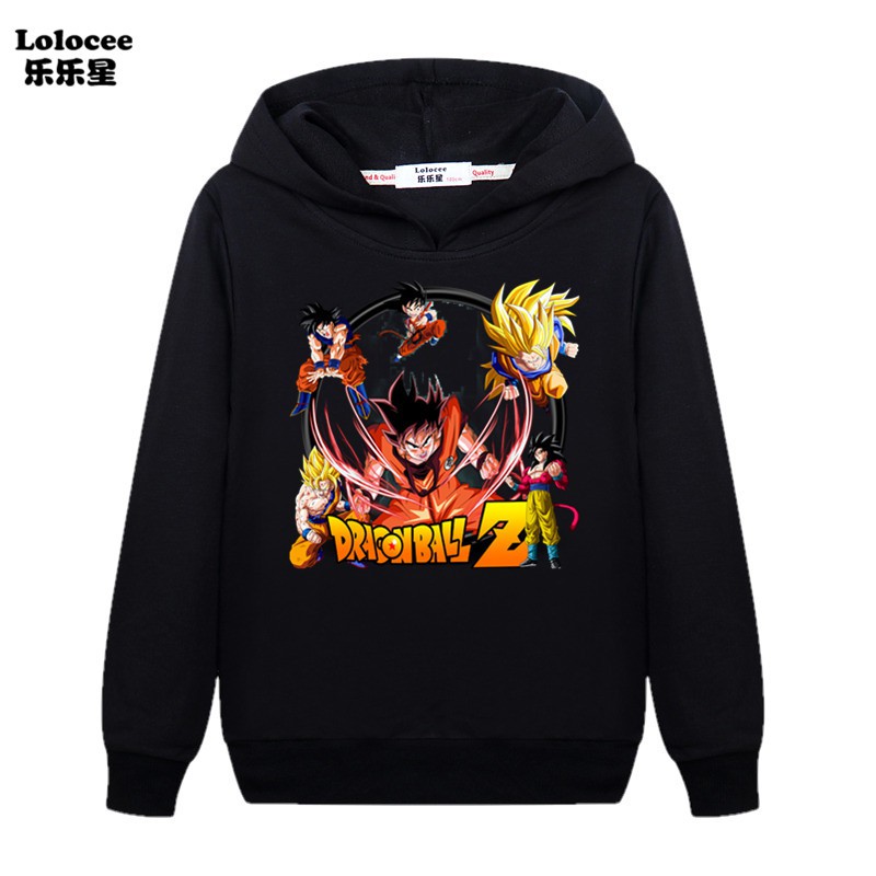 DRAGON BALL Áo Hoodie Cho Bé Trai Chất Liệu 100% Cotton Size 100~160