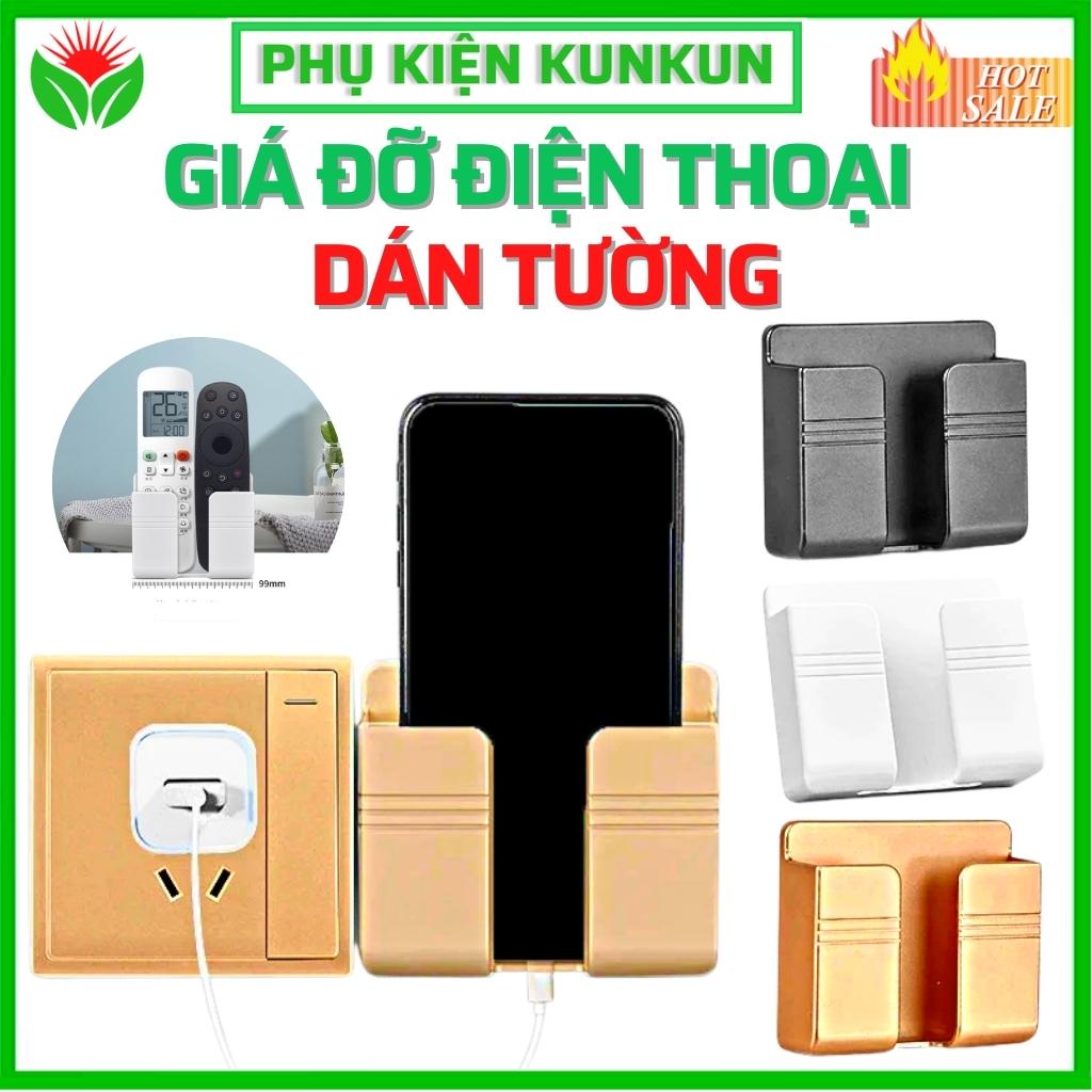 Giá đỡ điện thoại dán tường, Kệ đa năng đựng điện thoại, để remote có sẵn miếng dán tường tiện lợi