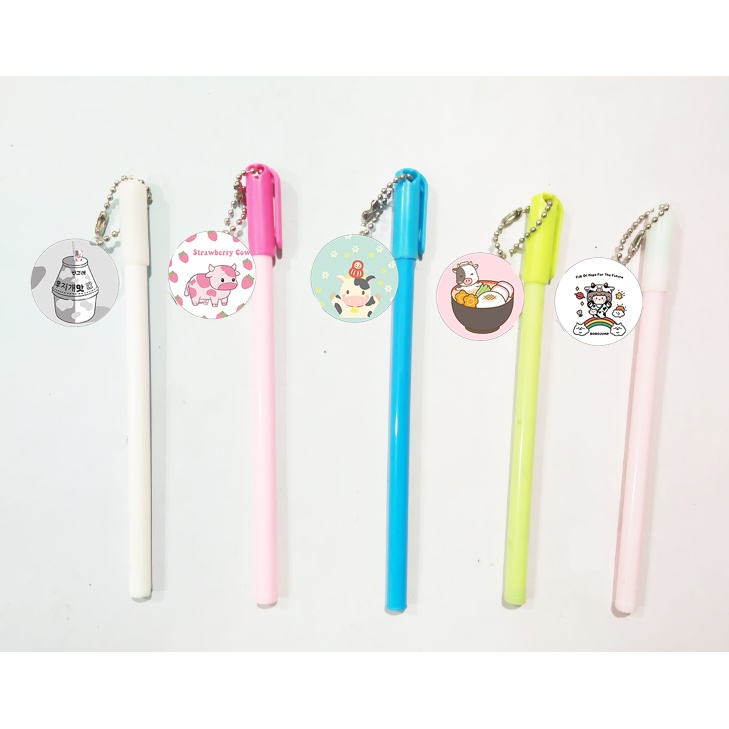 Bút bò sữa kèm dây treo BMCI40 bút cute dễ thương thần tượng idol hoạt hình