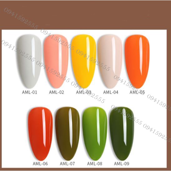 Sơn gel AS mã AML mẫu chai đỏ nhọn 9 chai 15ml siêu HOT siêu xịn