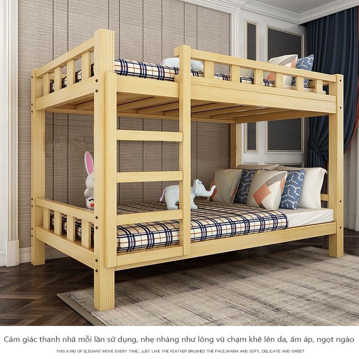Giường tầng gỗ thông - Giường ngủ trẻ em 2 tầng cao cấp
