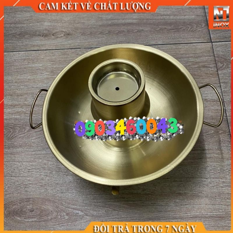 Bộ lẩu cù lao inox mạ vàng sang trọng cao cấp 22cm ,24cm