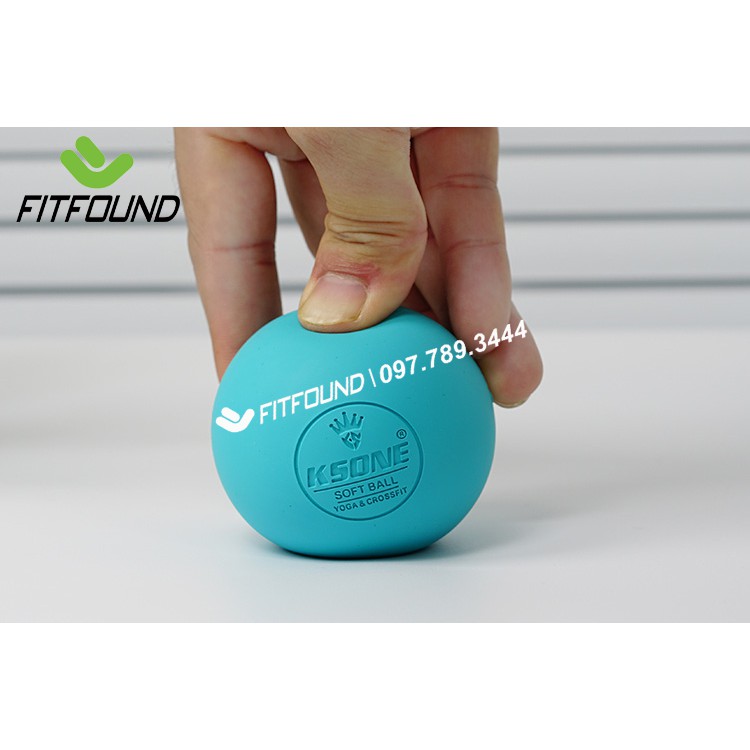 Lacrosse ball- Bóng cao su đơn mềm massage giãn cơ/ dãn cơ trị liệu cỡ 6,3 cm pha màu tặng túi đựng Ksone