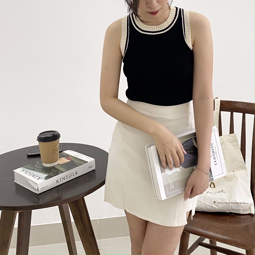 ÁO BA LỖ LEN GÂN VIỀN MÀU | lim.studio