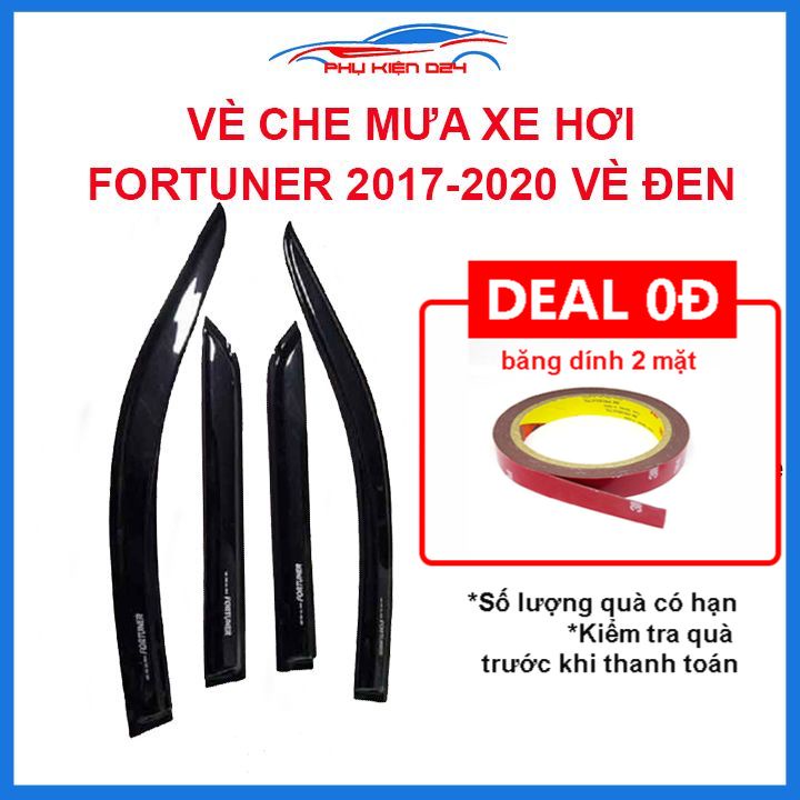 Vè mưa Fortuner 2017-2018-2019-2020 vè đen che mưa bảo vệ trang trí xe