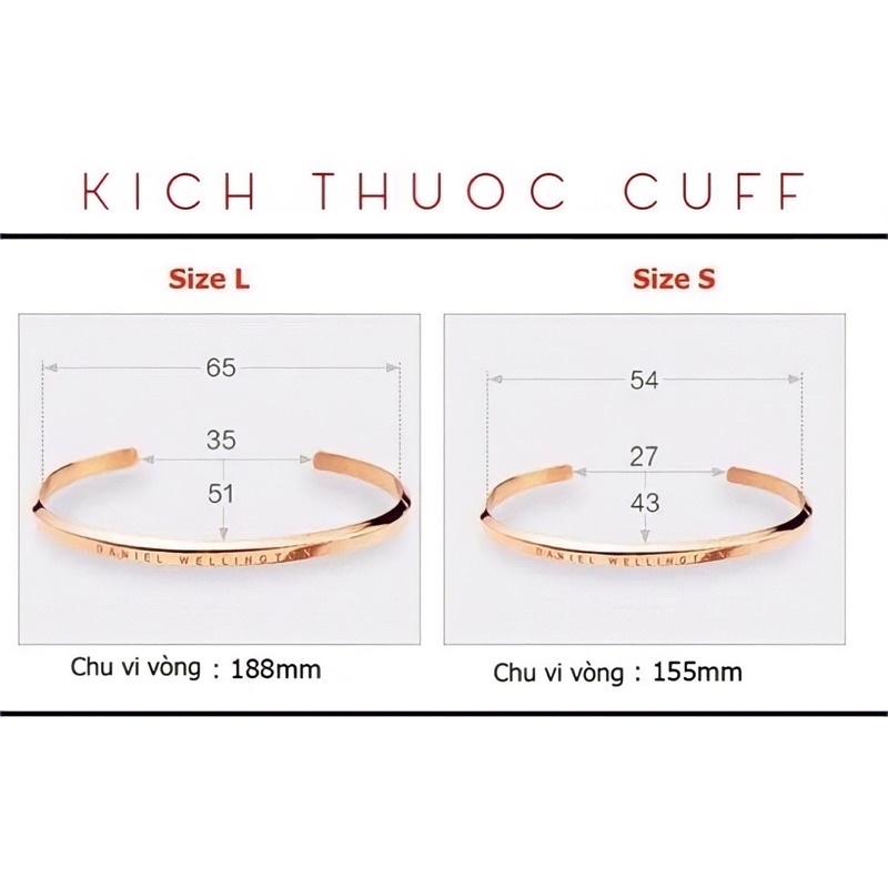 Vòng Tay Cuff DW Ver 1 (Classic) - không gỉ - Bảo Hành 5 năm (Không Khắc)