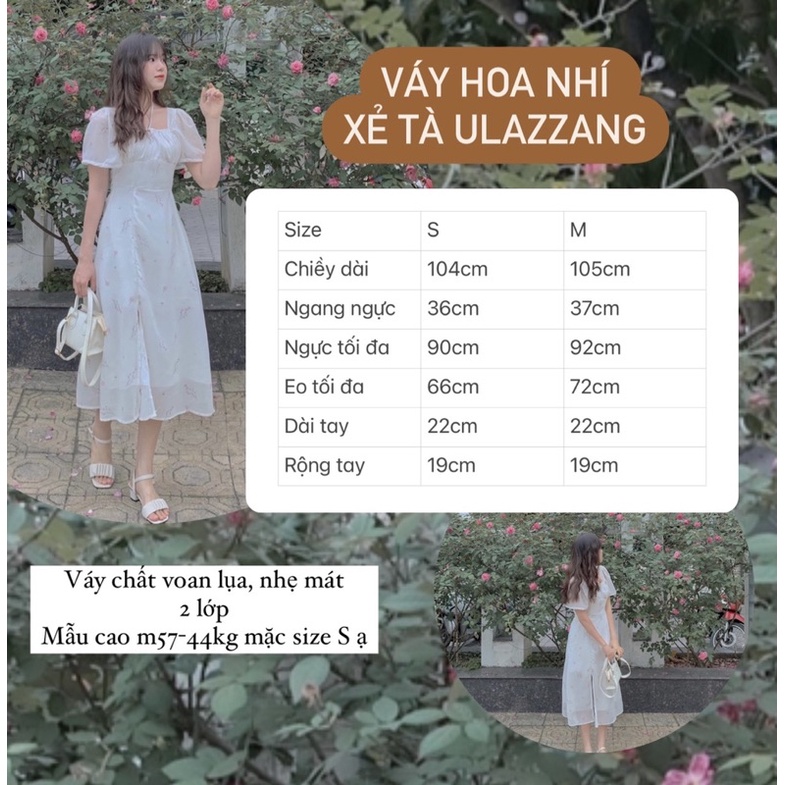 ]  VÁY HOA NHÍ XẺ TÀ ❌ ĐẦM HOA NHÍ DÁNG DÀI XẺ TÀ ĐẸP