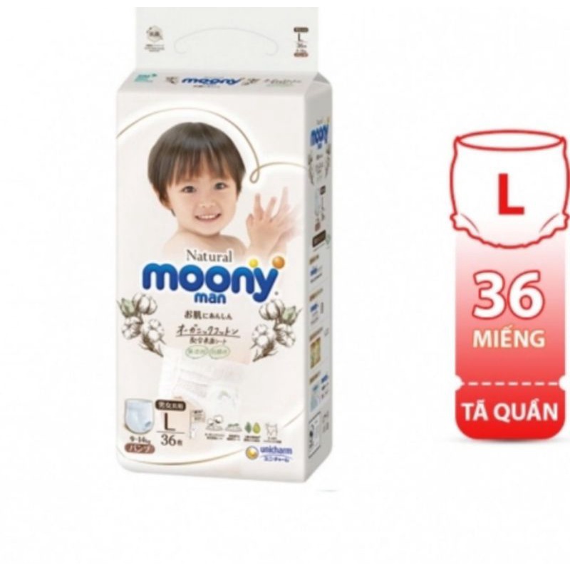 BỈM MOONY QUẦN DÁN NATURAL CỘNG MIẾNG ĐỦ SIZE Nb90/S84/M64/M58/L54/L44/XL38/XXL26