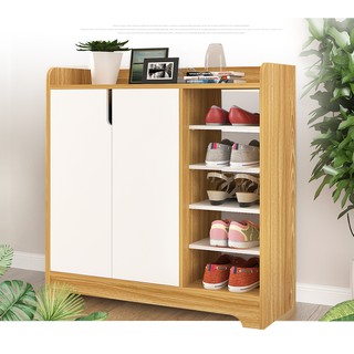 Tủ giày H8 ,2 cánh + 5 ô ngoài( tủ giày gỗ cao cấp) - kệ giày