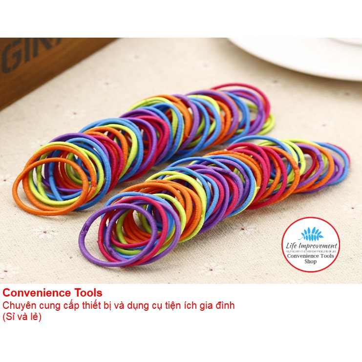 Set 50 Dây Thun Cột Tóc Nhiều Màu