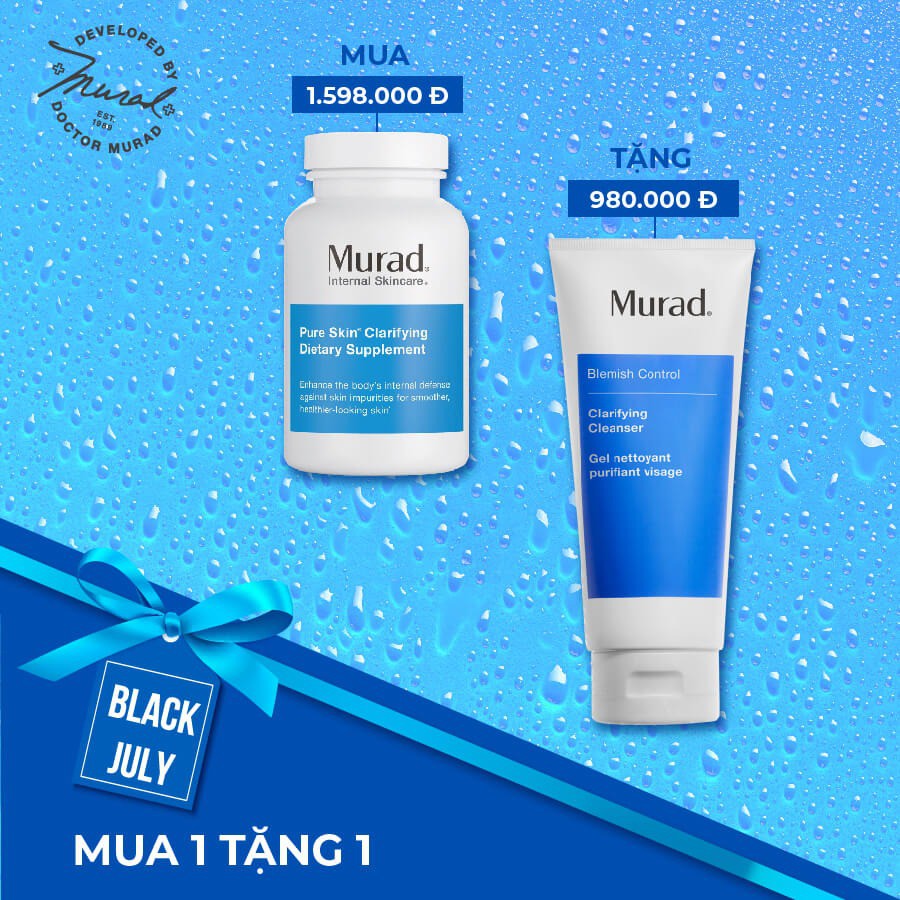 [Mã COS1505 giảm 8% đơn 300K] [MUA 1 TẶNG 1] Viên Uống Giảm Mụn, Giảm Dầu Murad Pure Skin Clarifying Dietary Murad | BigBuy360 - bigbuy360.vn