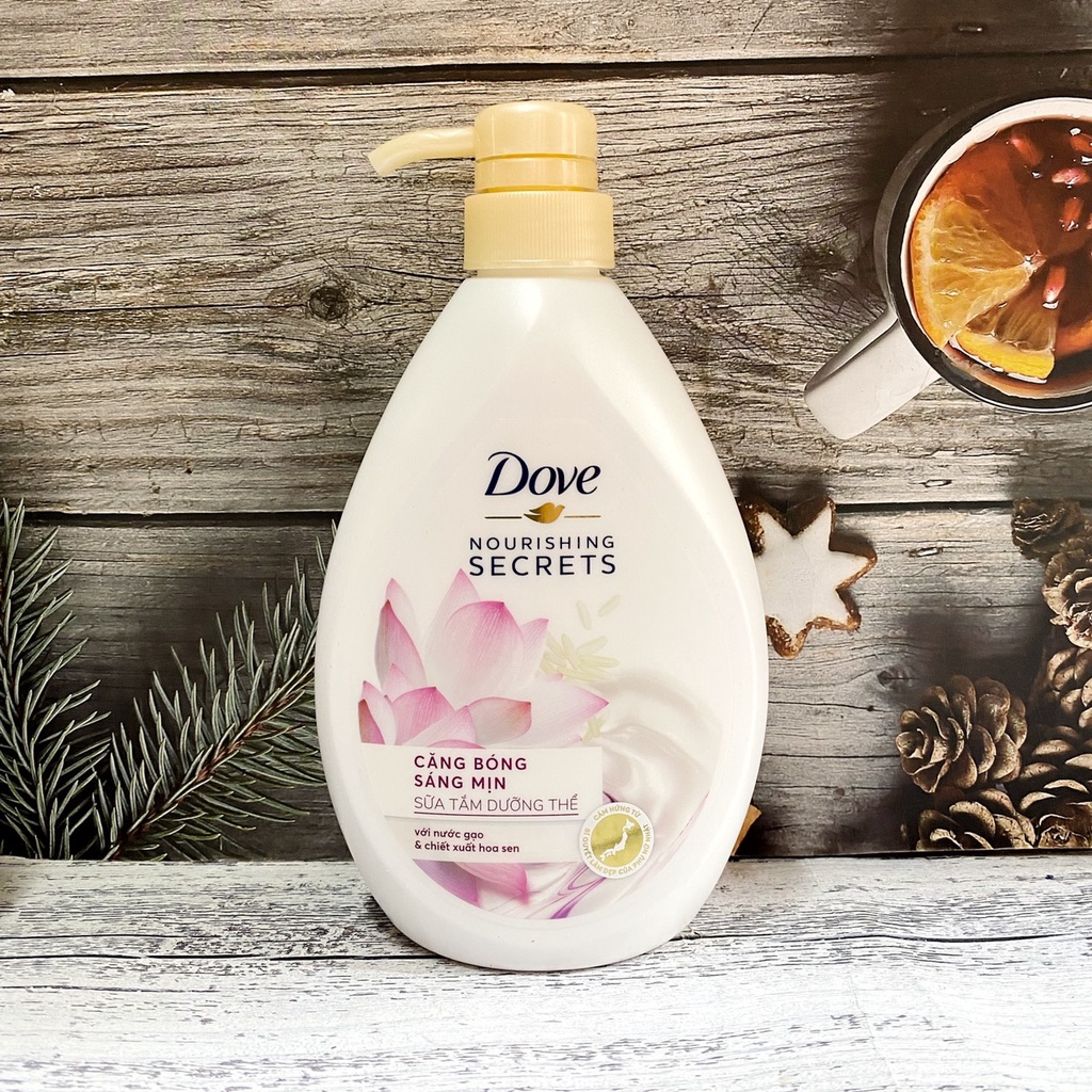 Sữa tắm DOVE  hoa sen và nước gạo 530g ❣️ SỮA dưỡng thể DOVE căng bóng sáng mịn