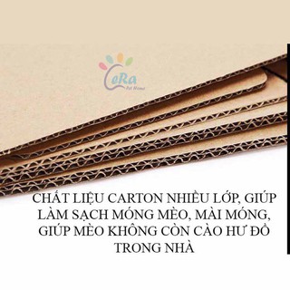 bàn cào móng cho mèo size 43X30X3 lượn sóng cho mèo tẶNng túi bạc hà