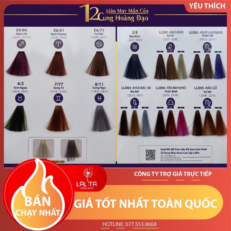 (Giá sỉ 10 tuýp) Thuốc nhuộm tóc Lalita