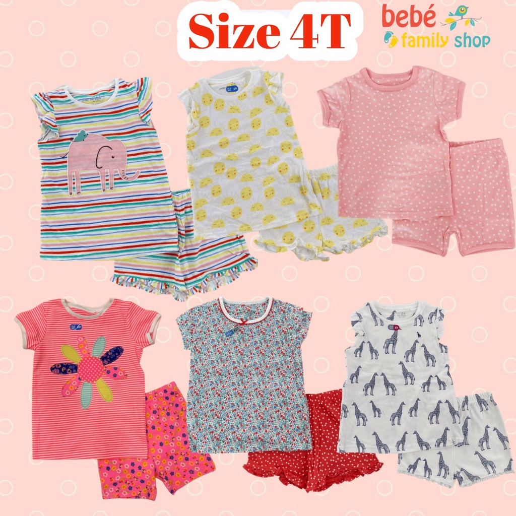 [Size 4T] Set bộ cộc bé gái Next xuất dư xịn chất thun cotton SGN