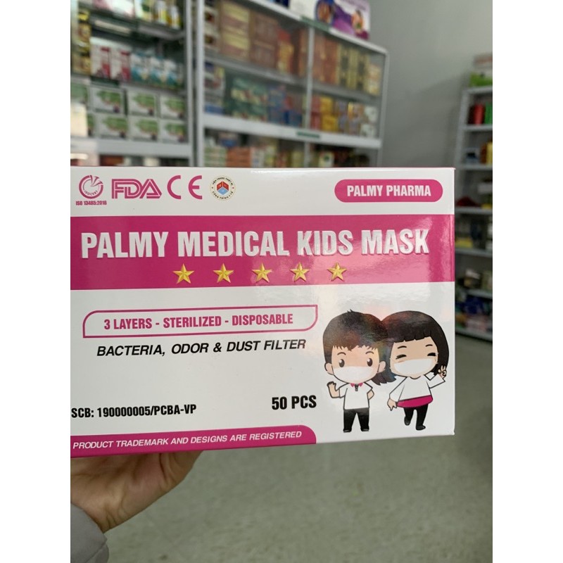hộp 50c khẩu trang palmy trẻ em