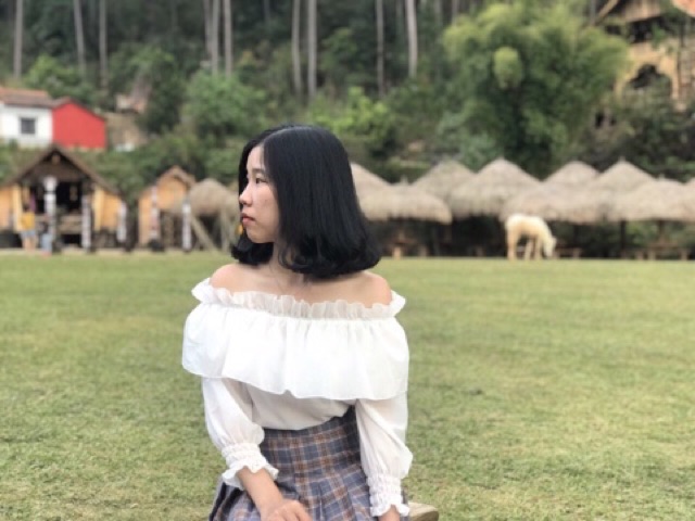 ÁO BẸT VAI TRẮNG ĐI BIỂN / ÁO ĐI BIỂN ẢNH THẬT / BỆT VAI M14