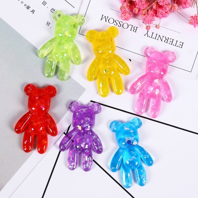 charm gấu  lotso C5 gấu trong to dài kim tuyến nguyên liệu làm thủ công handmade nguyên liệu trang trí điện thoại