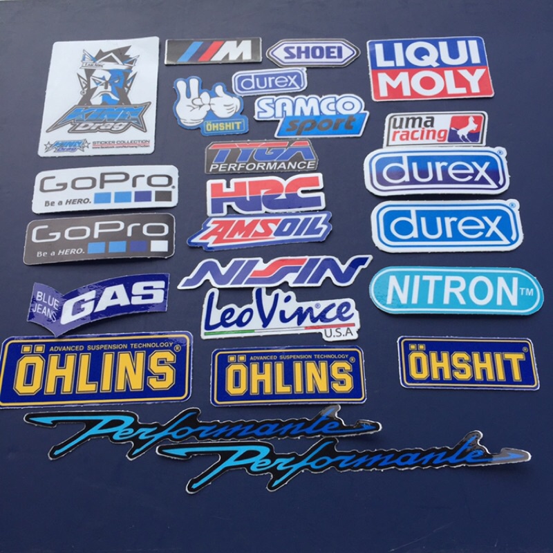 Trọn bộ 24 logo xanh, hình dán chống nước. Sticker decal trang trí siêu dính