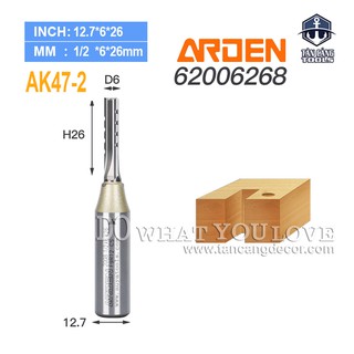 Mũi Router CNC AK47-2 Arden 6 x 26 mm Cốt 12.7 mm