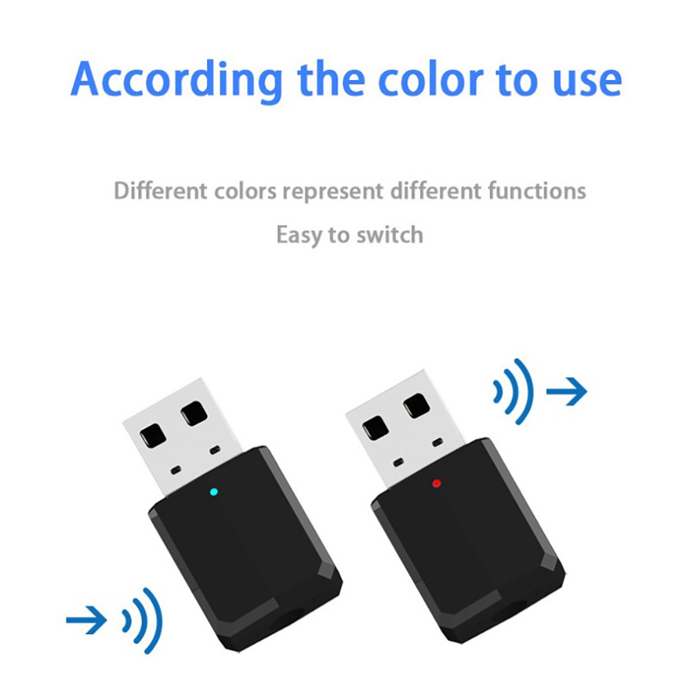IN STOCK USB Bluetooth 5.0 Dongle Adapter Cable 2 in 1 Wireless Music Audio Receiver Transmitter for Car PC Computer TV Speaker Headphones