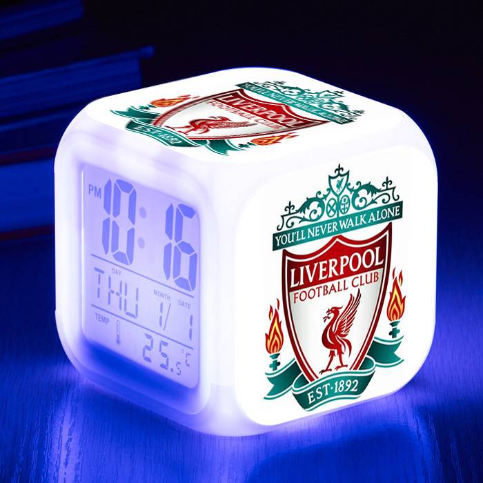 Đồng Hồ Báo Thức NP2 PN2 Có Đèn LED Thay Đổi Màu Sắc Hình Câu Lạc Bộ Bóng Đá Manchester City MUN Chelsea Liverpool