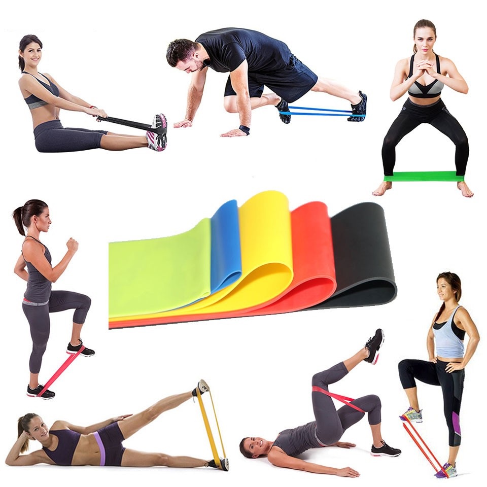 Bộ 5 Dây Đàn Hồi, Dây Kháng Lực Tập Gym Tập Thể Thao Tập Mông Cao Cấp Amalife
