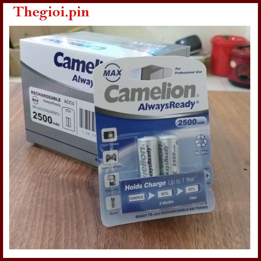 Pin sạc AA Camelion 2500 mAh 1.2V (1 vỉ 2 viên), pin camelion, Pin sạc, 2700 ,Pin 1.2V, Pin2500mah