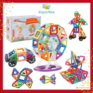 Đồ Chơi Xếp Hình Nam Châm Vuông Khối Xây Dựng, Đồ Chơi Lắp Ráp Từ Tính SuperBee Phát Triển Trí Tuệ